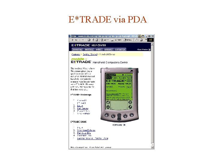 E*TRADE via PDA 