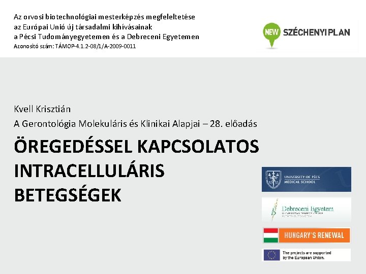 Az orvosi biotechnológiai mesterképzés megfeleltetése az Európai Unió új társadalmi kihívásainak a Pécsi Tudományegyetemen