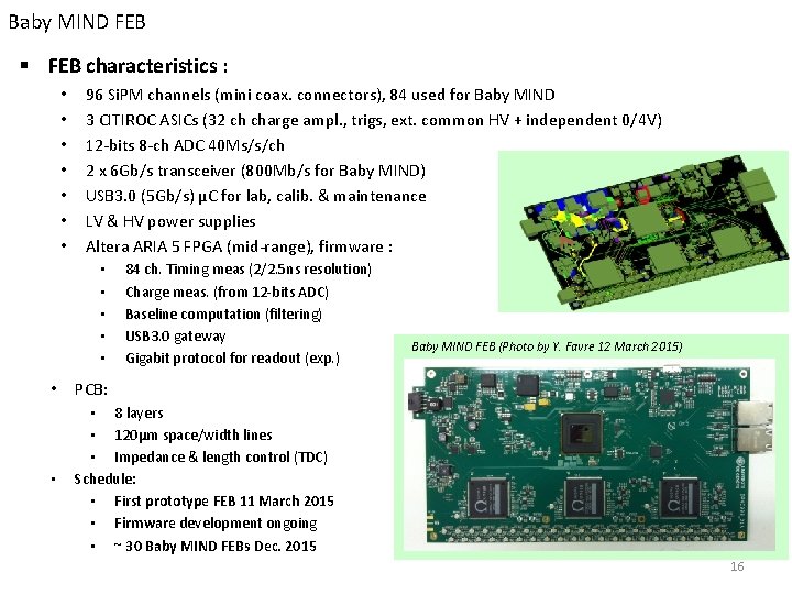 Baby MIND FEB § FEB characteristics : • • 96 Si. PM channels (mini