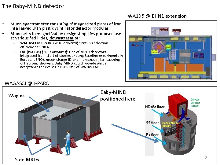 The Baby-MIND detector WA 105 @ EHN 1 extension • • Muon spectrometer consisting