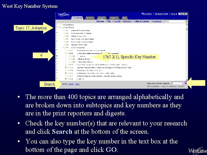 West Key Number System Topic 17, Adoption 17 k 7. 2(1), Specific Key Number