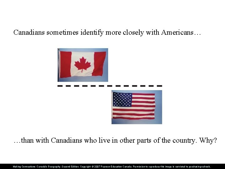 Canadians sometimes identify more closely with Americans… …than with Canadians who live in other