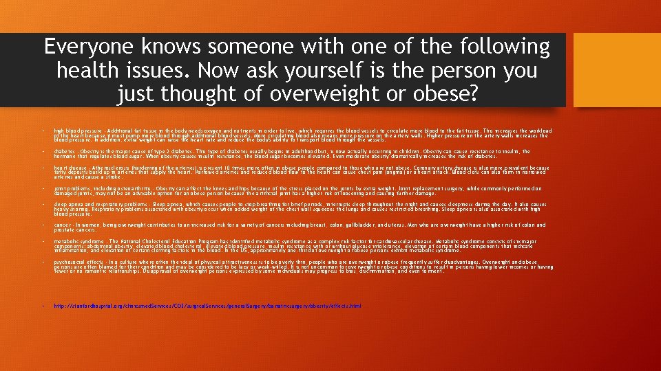 Everyone knows someone with one of the following health issues. Now ask yourself is