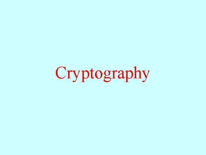 Cryptography 