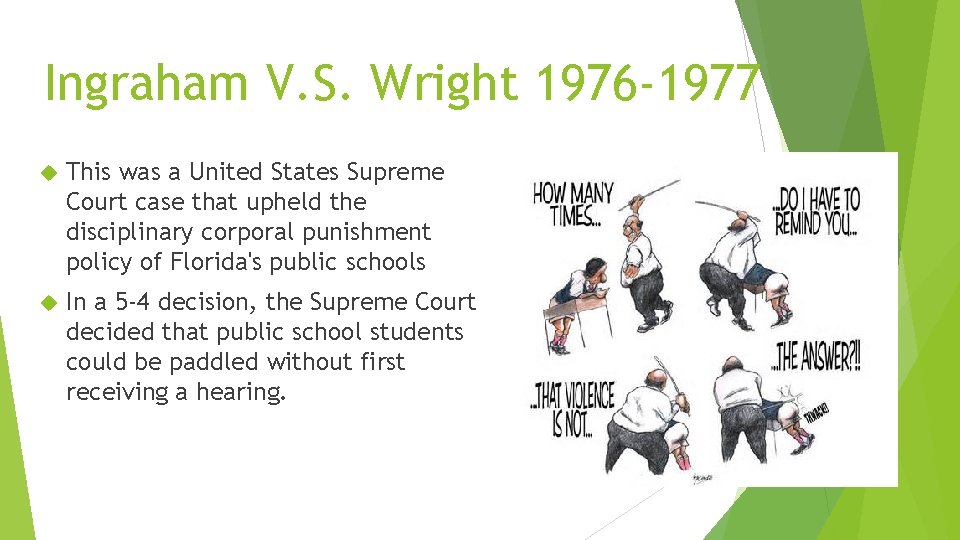 Ingraham V. S. Wright 1976 -1977 This was a United States Supreme Court case