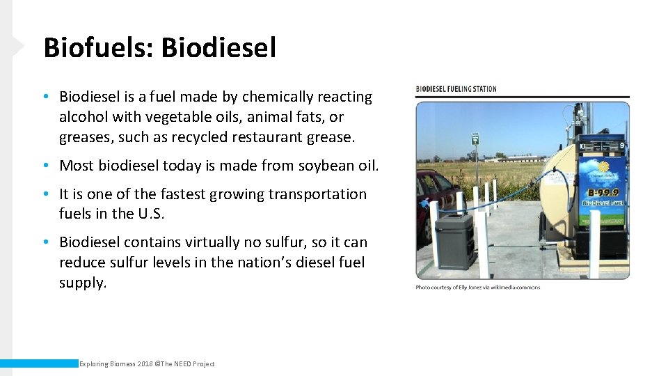 Biofuels: Biodiesel • Biodiesel is a fuel made by chemically reacting alcohol with vegetable