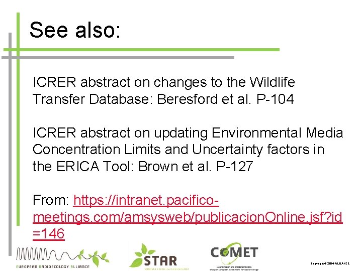 See also: ICRER abstract on changes to the Wildlife Transfer Database: Beresford et al.