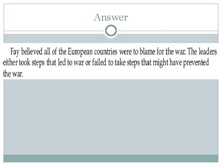 Answer Answer