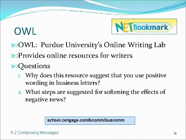 OWL OWL: Purdue University’s Online Writing Lab Provides online resources for writers Questions 1.