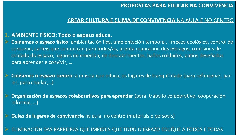 PROPOSTAS PARA EDUCAR NA CONVIVENCIA CREAR CULTURA E CLIMA DE CONVIVENCIA NA AULA E