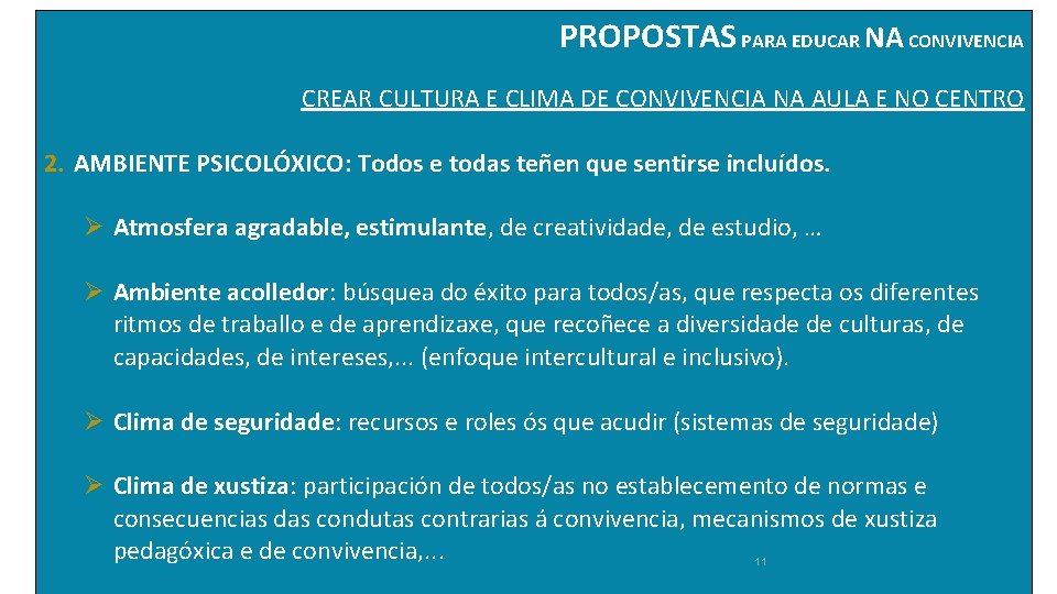 PROPOSTAS PARA EDUCAR NA CONVIVENCIA CREAR CULTURA E CLIMA DE CONVIVENCIA NA AULA E