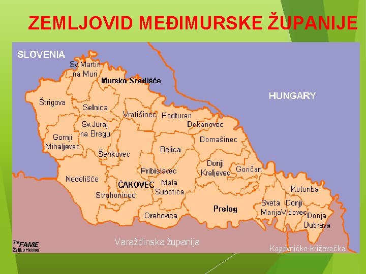 ZEMLJOVID MEĐIMURSKE ŽUPANIJE 