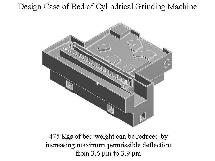 Design Case of Bed of Cylindrical Grinding Machine 475 Kgs of bed weight can