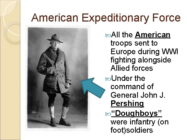 American Expeditionary Force All the American troops sent to Europe during WWI fighting alongside