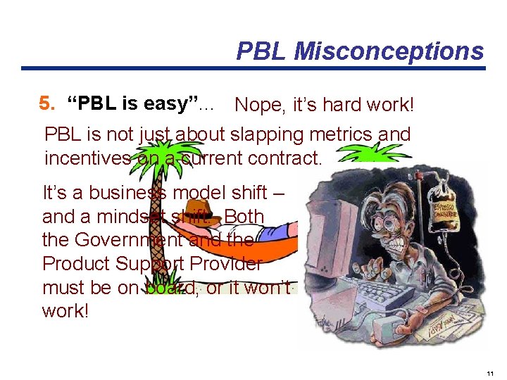 PBL Misconceptions 5. “PBL is easy”… Nope, it’s hard work! PBL is not just
