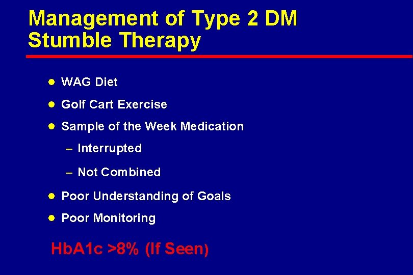 Management of Type 2 DM Stumble Therapy l WAG Diet l Golf Cart Exercise