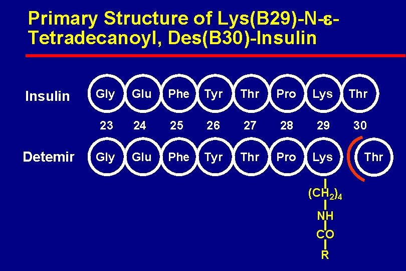 Primary Structure of Lys(B 29)-N- Tetradecanoyl, Des(B 30)-Insulin Detemir Gly Glu Phe Tyr Thr