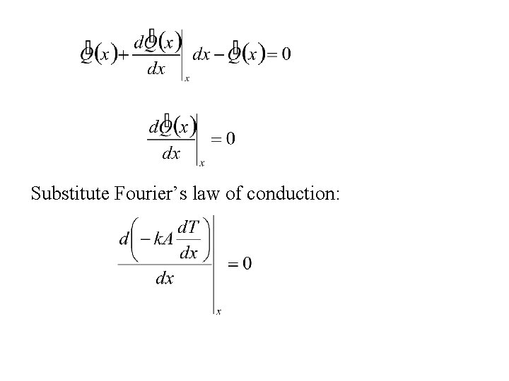 Substitute Fourier’s law of conduction: 