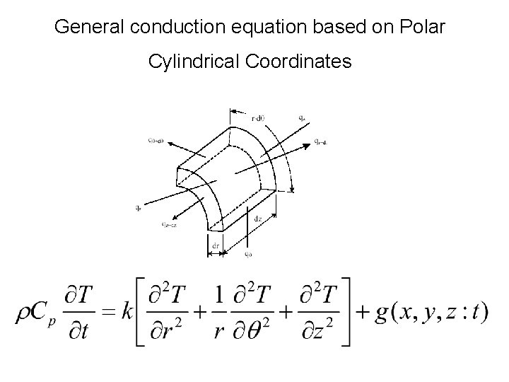 General conduction equation based on Polar Cylindrical Coordinates 