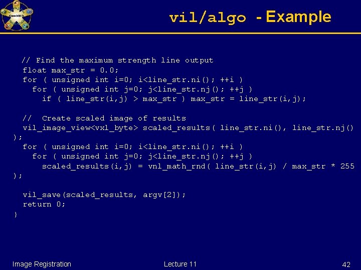 vil/algo - Example // Find the maximum strength line output float max_str = 0.