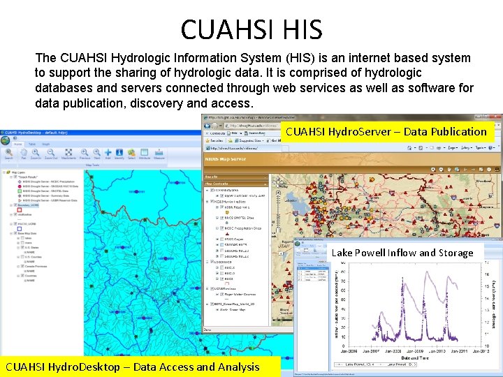 CUAHSI HIS The CUAHSI Hydrologic Information System (HIS) is an internet based system to
