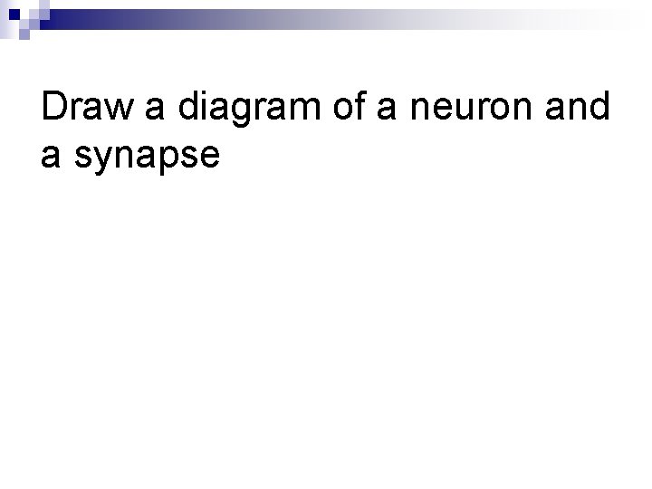 Draw a diagram of a neuron and a synapse 