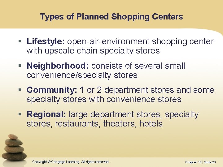 Types of Planned Shopping Centers § Lifestyle: open-air-environment shopping center with upscale chain specialty