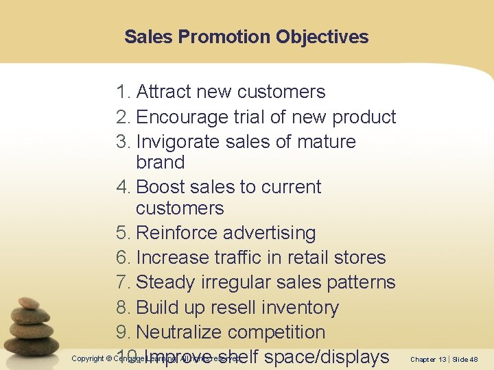 Sales Promotion Objectives 1. Attract new customers 2. Encourage trial of new product 3.