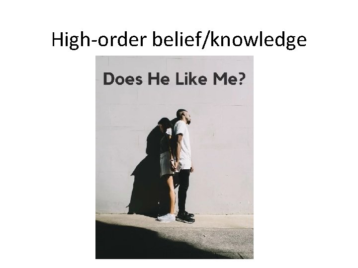 High-order belief/knowledge 