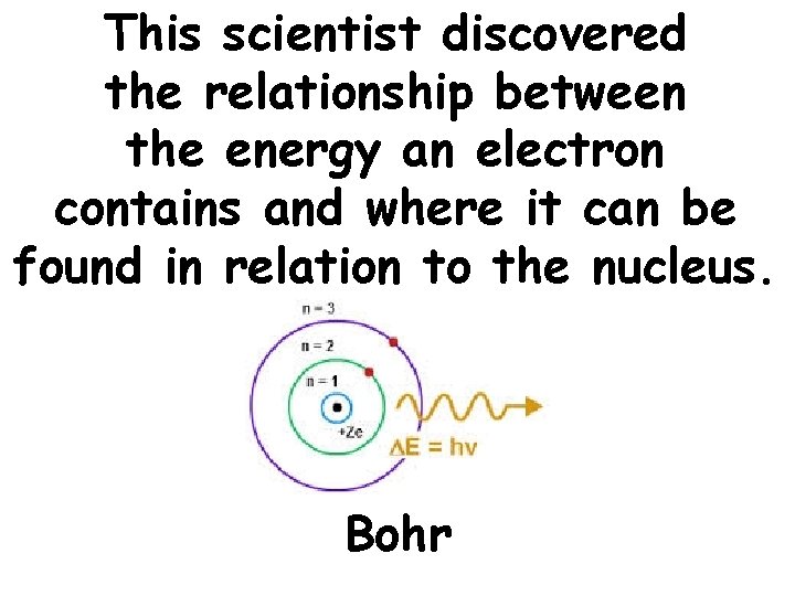 This scientist discovered the relationship between the energy an electron contains and where it