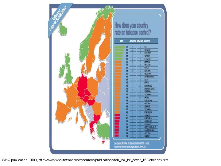 WHO publication, 2009, http: //www. who. int/tobacco/resources/publications/tob_ind_int_cover_150/en/index. html 