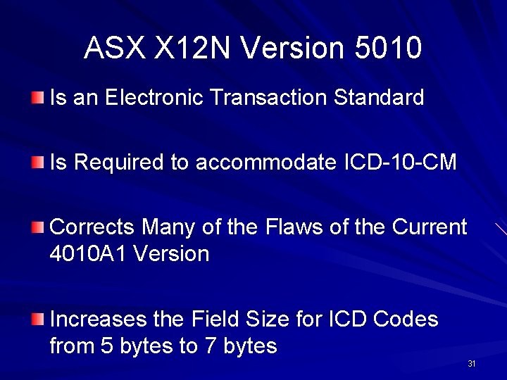 ASX X 12 N Version 5010 Is an Electronic Transaction Standard Is Required to