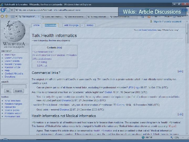Wikis: Article Discussions 