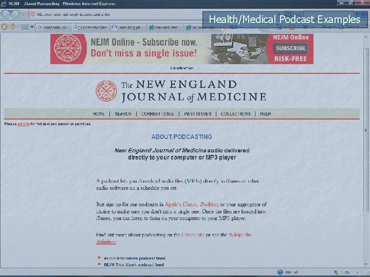Health/Medical Podcast Examples 