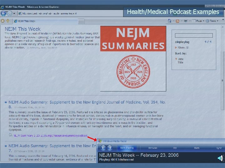 Health/Medical Podcast Examples 