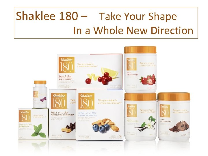 Shaklee 180 – Take Your Shape In a Whole New Direction 