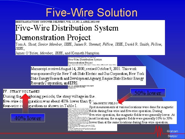 Five-Wire Solution 50% lower 40% lower 