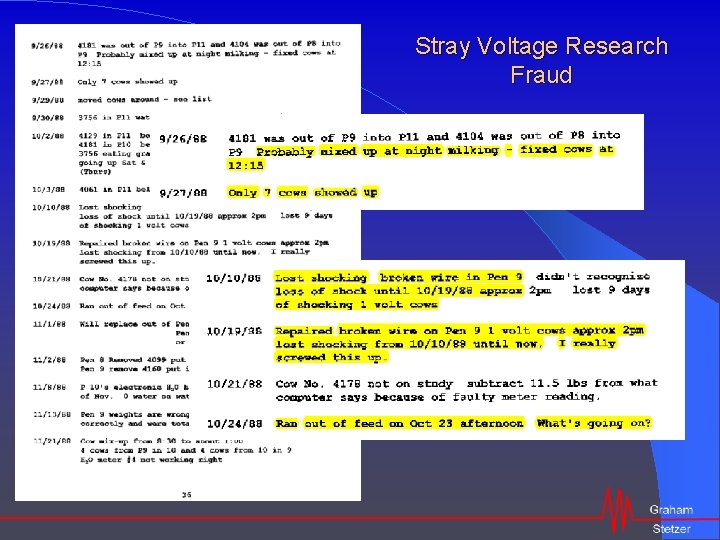 Stray Voltage Research Fraud 