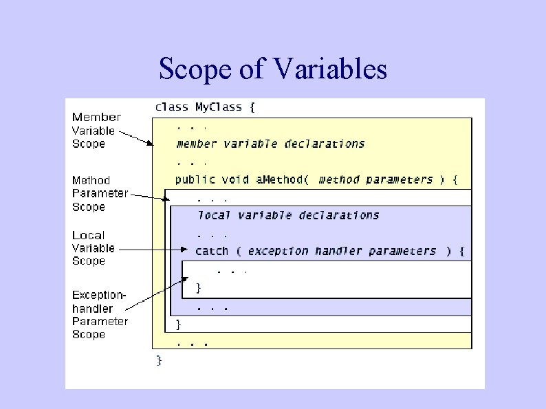 Scope of Variables Scope of Variables