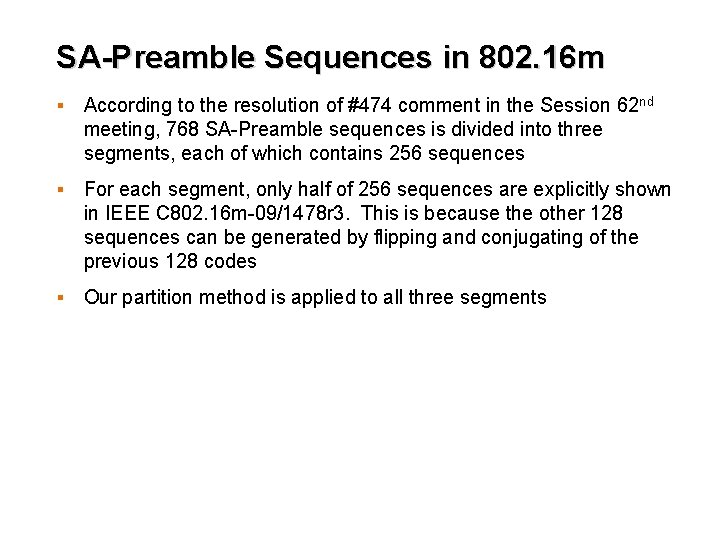 Text Proposal of SAPreamble Partition in IEEE 802