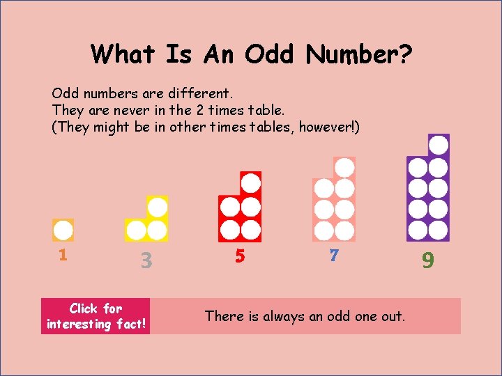What Is An Odd Number? Odd numbers are different. They are never in the