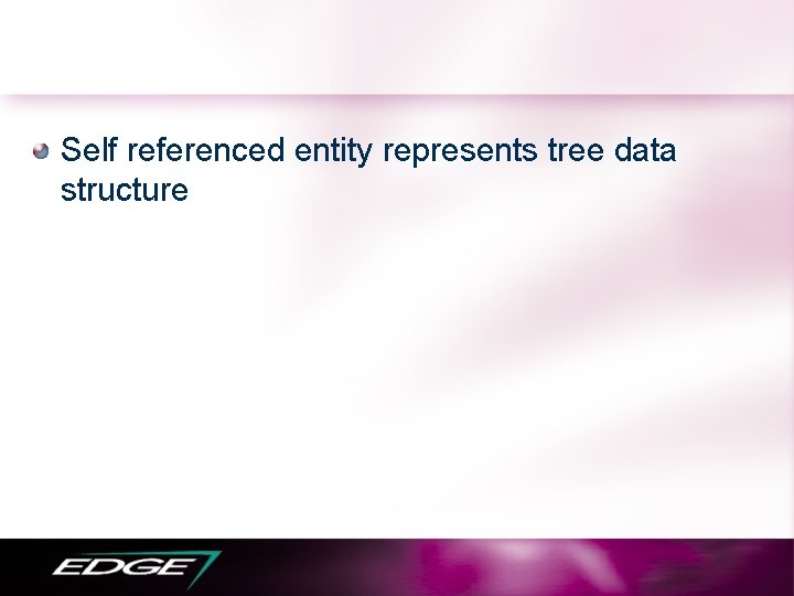 Self referenced entity represents tree data structure 