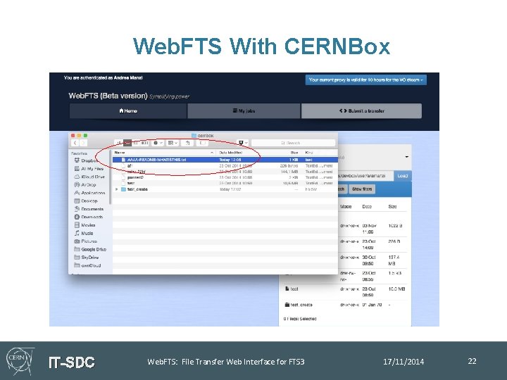 Web. FTS With CERNBox IT-SDC Web. FTS: File Transfer Web Interface for FTS 3