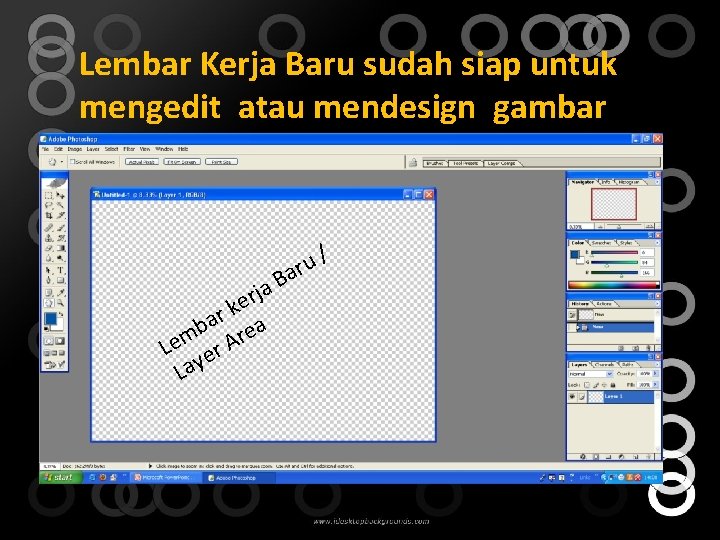 Lembar Kerja Baru sudah siap untuk mengedit atau mendesign gambar ja r e k