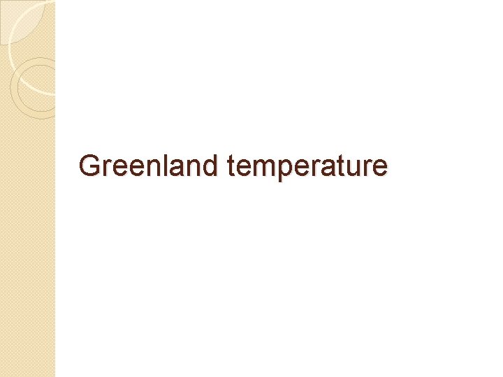 Greenland temperature 