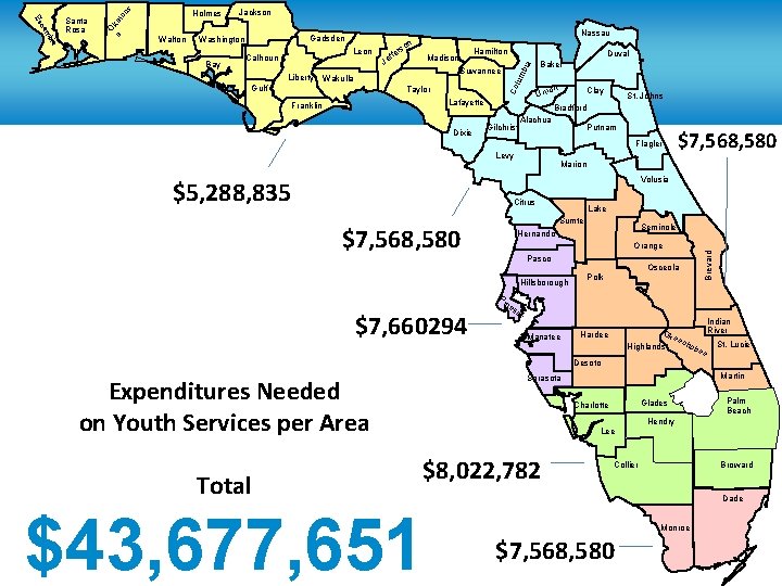 Bay Nassau Gadsden Washington Leon Calhoun Liberty n rso ffe Je Suwannee Wakulla Gulf