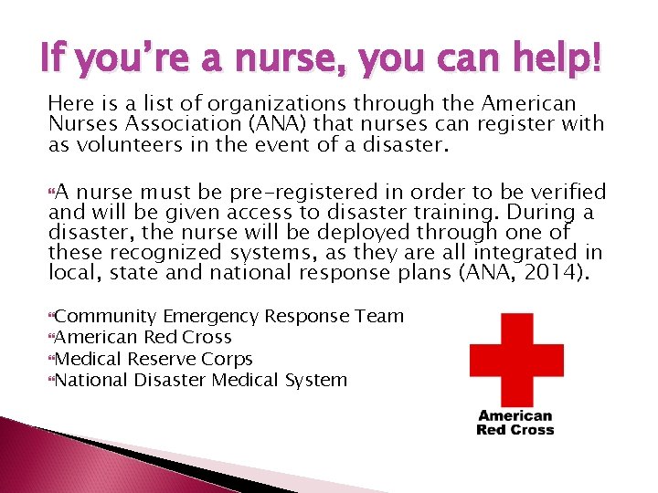 If you’re a nurse, you can help! Here is a list of organizations through