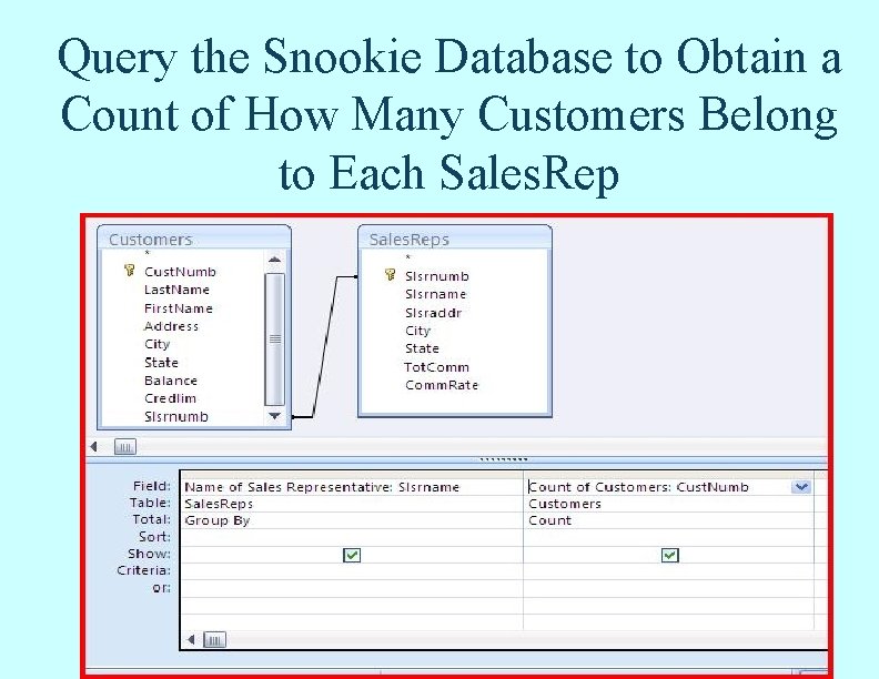 Query the Snookie Database to Obtain a Count of How Many Customers Belong to Query the Snookie Database to Obtain a Count of How Many Customers Belong to