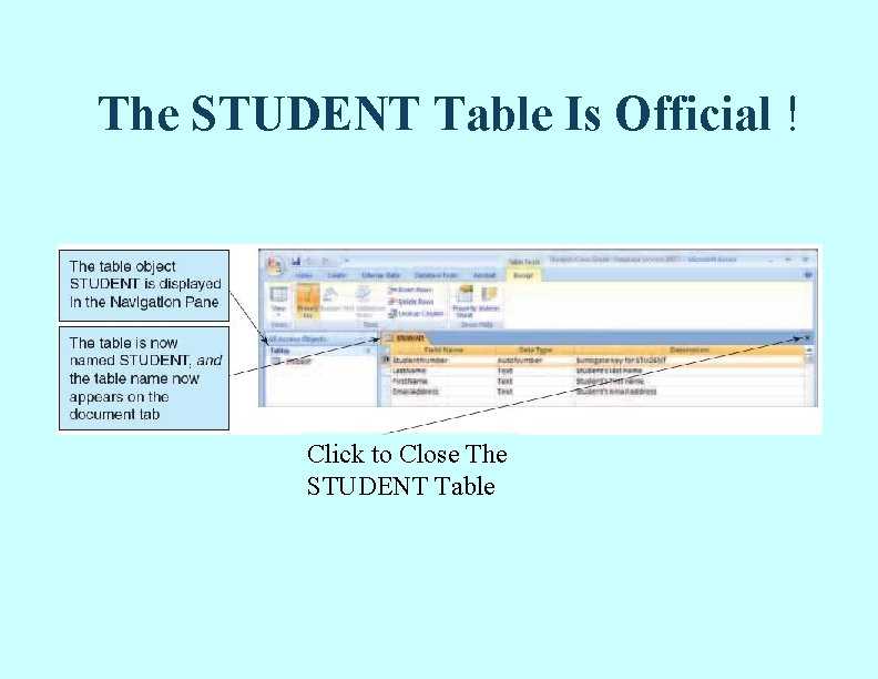 The STUDENT Table Is Official ! Click to Close The STUDENT Table The STUDENT Table Is Official ! Click to Close The STUDENT Table