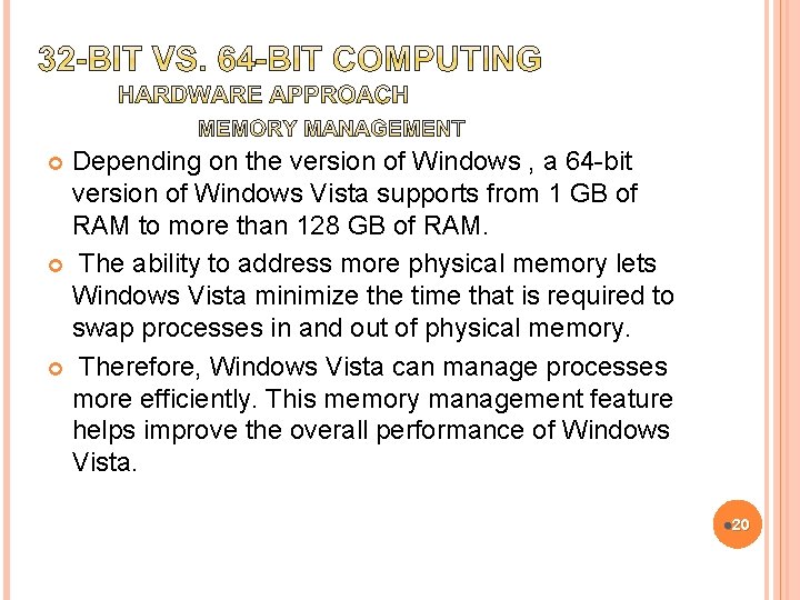 Depending on the version of Windows , a 64 -bit version of Windows Vista